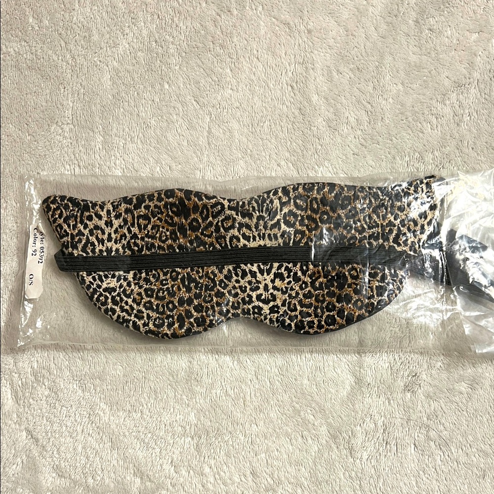 Frederick's of Hollywood Leopard Reversible Print Sleep Mask with Rhinestones